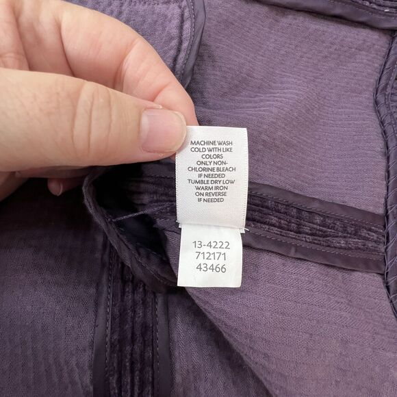 J. Jill Wide Whale Corduroy Velvet Trim Button Front Shacket Jacket Sz Medium - Picture 7 of 8